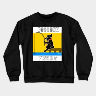 DOGGONE FISHING BLACK LAB CARTOON Crewneck Sweatshirt